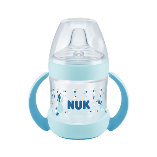 Nuk - Nature Sense Learner Bottle με ένδειξη θερμοκρασίας Πράσινο με ρύγχος σιλικόνης 6-18m 150ml Μπλέ 743.929