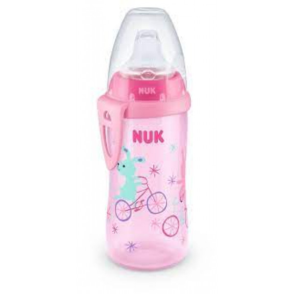 Nuk First Choice Active Cup Παγουράκι Με Ρύγχος Σιλικόνης 12m+ 300ml Λαγουδακια Ροζ 751.082pink