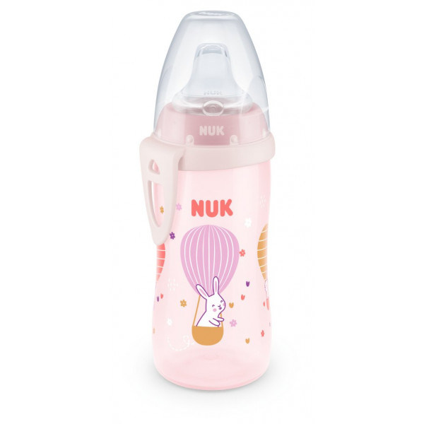 Nuk First Choice Active Cup Παγουράκι Με Ρύγχος Σιλικόνης 12m+ 300ml Ροζ Λαγουδάκι  751.082rabbit