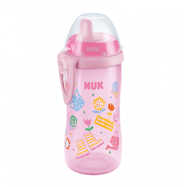 Nuk Kiddy Cup Παγουράκι Με Ρύγχος Σιλικόνης 12m+ 300ml Ροζ 751.084roz