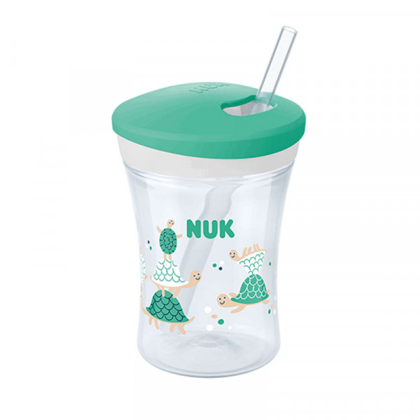 NUK Action Cup 12+m Με Καλαμάκι 230ml Πράσινο 751.136