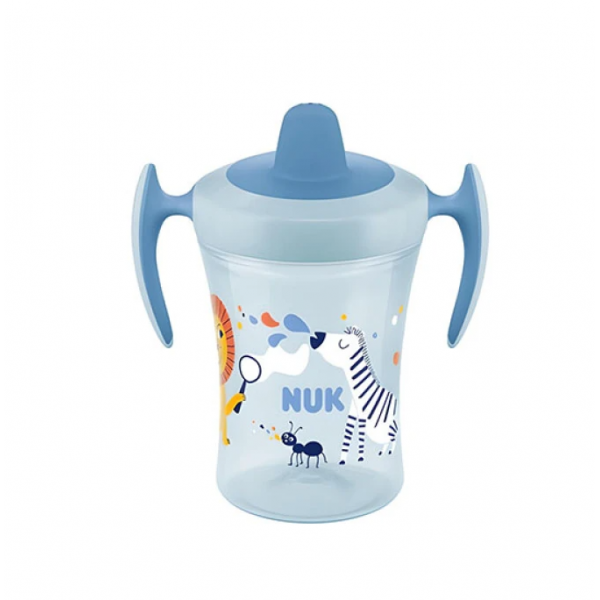 NUK Trainer Cup Με Ρύγχος 6m+ 230ml Μπλέ Ζέβρα 751.140.zevra