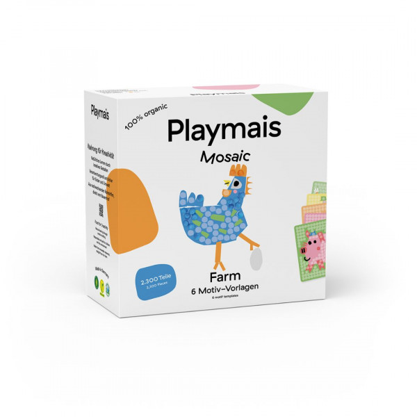Playmais Κατασκευές με κάρτες και σφουγγαράκια από άμυλο καλαμποκιού 6τεμ. - Φάρμα PLM-160966.8