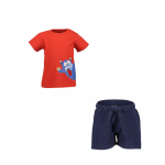 Blue Seven Σετ Μπλούζα Κόκκινη Με Βερμούδα Μπλε 25-939027-318