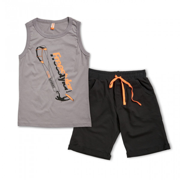 Reflex Σετ Μπλούζα Γκρι Με Σορτσ Μαύρο 26-73704