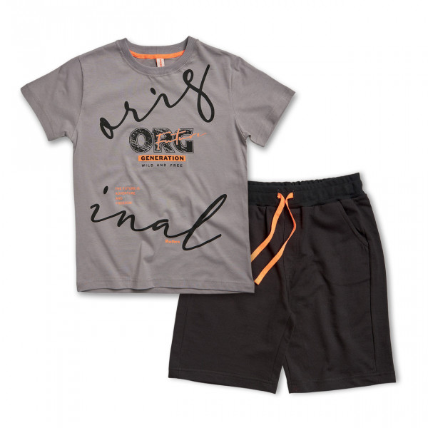 Reflex Σετ Μπλούζα Γκρι Με Σορτς Μαύρο 26-73705