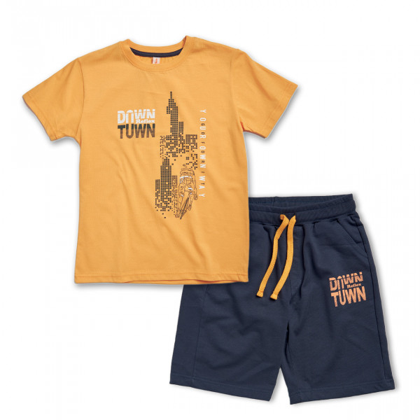 Reflex Σετ Μπλούζα Πορτοκαλί Με Σορτς Μαύρο 26-73708