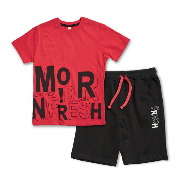 Reflex Σετ Μπλούζα Κόκκινη Με Σορτς Μαύρο 26-73716