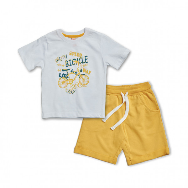 Reflex Σετ Μπλούζα Λευκό Σορτς Μουσταρδί Bicycle 26-73754-1