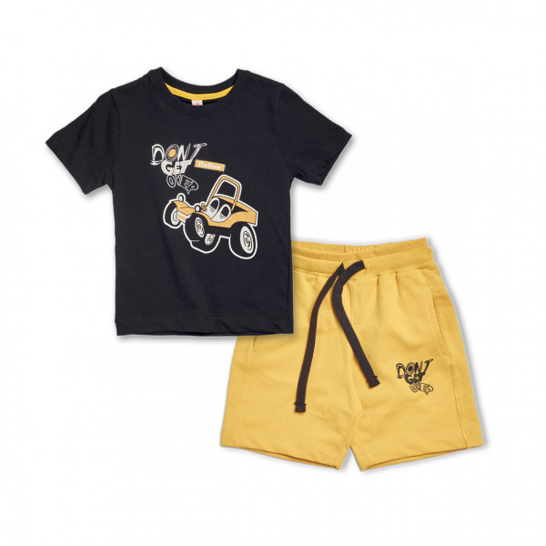 Reflex Σετ Μπλούζα Μαύρο Σορτς Μουσταρδί Tzip 26-73758-1