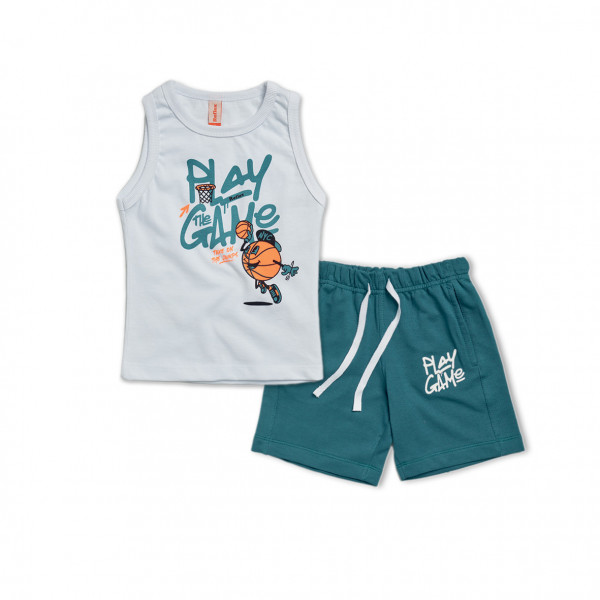 Reflex Σετ Μπλούζα Λευκο Με Σορτς Πράσινο Σκούρο 26-73767