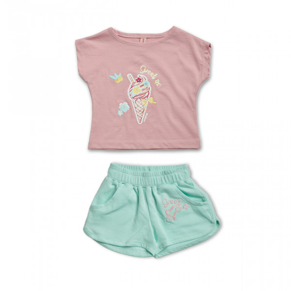 Reflex Σετ Μπλούζα Ροζ Με Σορτς Μέντα 26-74756