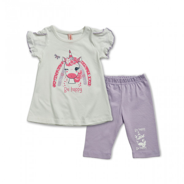 Reflex Σετ Μπλούζα Λευκή Με Κολαν Λιλά 26-74764