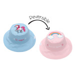 FlapJackKids Καπέλο Διπλής Όψης UPF 50+ Μονόκερος (Cotton) 2-4ετών Blue-Pink FJKSH496M