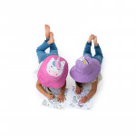 FlapJackKids Καπέλο Διπλής Όψης UPF 50+ Unicorn-Star (Cotton) Pink-Purple FJKSH802