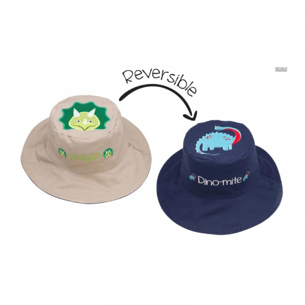 FlapJackKids Καπέλο Διπλής Όψης UPF 50+ – Δεινόσαυρος (Cotton) LUV0136