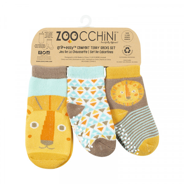 Zoocchini GRIP+EASY™ Λίο το Λιονταράκι (3 τεμ) 0+ έως 2 ετών ZOO11811