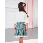 Abel & Lula Φούστα βιέλα σταμπωτή Πετρόλ 19-05502-004 5502