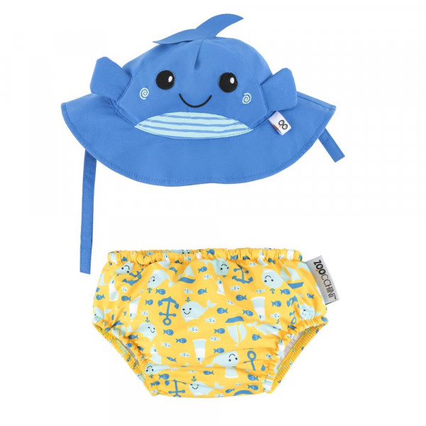 Zoocchini  Σετ Μαγιό και Καπέλο UPF50+ Φαλαινάκι 12M-24M	ZOO12009L