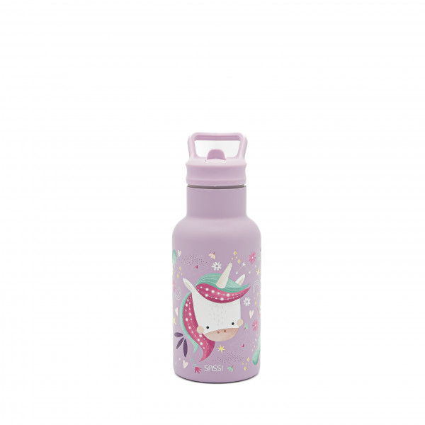 Sassi Aνοξείδωτο Mπουκάλι θερμός με καλαμάκι 350ml Sparkly The Unicorn SB1167