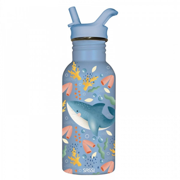 Sassi Ανοξείδωτο Mπουκάλι με καλαμάκι 500ml Splashy the Shark  SB3055