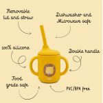 Sassi Κύπελλο σιλικόνης LFGB με καλαμάκι 6m+ Lion SI0788