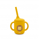 Sassi Κύπελλο σιλικόνης LFGB με καλαμάκι 6m+ Lion SI0788