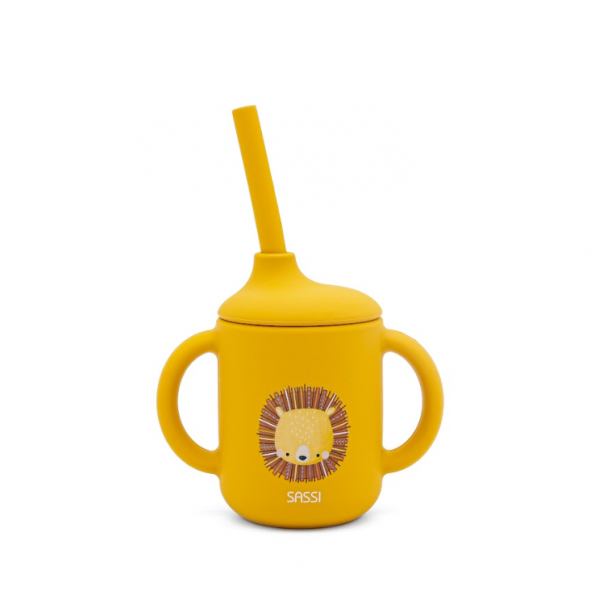 Sassi Κύπελλο σιλικόνης LFGB με καλαμάκι 6m+ Lion SI0788