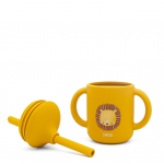 Sassi Κύπελλο σιλικόνης LFGB με καλαμάκι 6m+ Lion SI0788