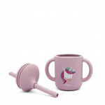 Sassi Κύπελλο σιλικόνης LFGB με καλαμάκι 6m+ Sparkly The Unicorn SI0801