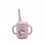 Sassi Κύπελλο σιλικόνης LFGB με καλαμάκι 6m+ Sparkly The Unicorn SI0801