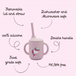 Sassi Κύπελλο σιλικόνης LFGB με καλαμάκι 6m+ Sparkly The Unicorn SI0801