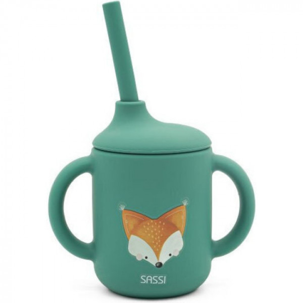 Sassi Κύπελλο Σιλικόνης LFGB Με Καλαμάκι Crunchy The Fox SI1709