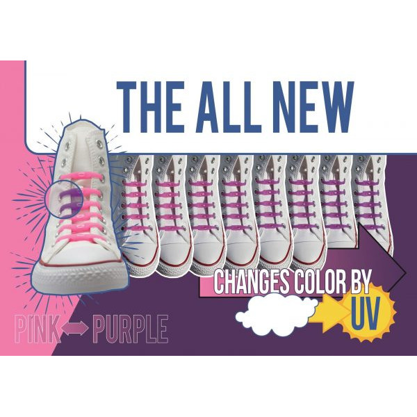 Shoeps Limited Editions Τα Κορδόνια Που Δεν Λύνονται UV Ροζ-Φούξια MY016-UVPINK/PURP