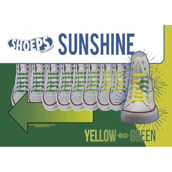 Shoeps Limited Editions Τα Κορδόνια Που Δεν Λύνονται UV Κίτρινο-Πράσινο MY016-UVYEL/GREEN