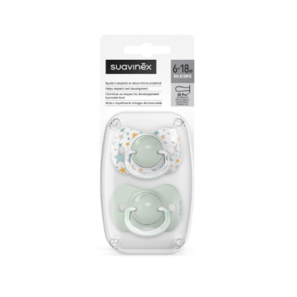 Suavinex Πιπίλα Φυσιολογική SX PRO Σιλικόνης 6-18μ Dreams Blue 2τεμ BR78456
