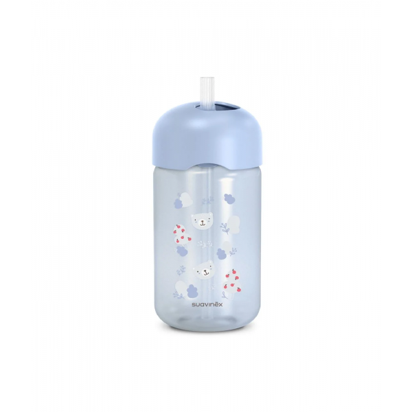 Suavinex Παγούρι με καλαμάκι Σιλικόνης 340ml +18μ WILD & FREE Blue BR90189