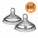Tommee Tippee Θηλές σιλικόνης Closer to Nature - μεταβλητής ροής με κοπή σε σχήμα Χ 0m+ 42214051