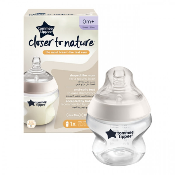 Tommee Tippee Πλαστικό Μπιμπερό Closer To Nature 150ml Μικρής Ροής 42240090
