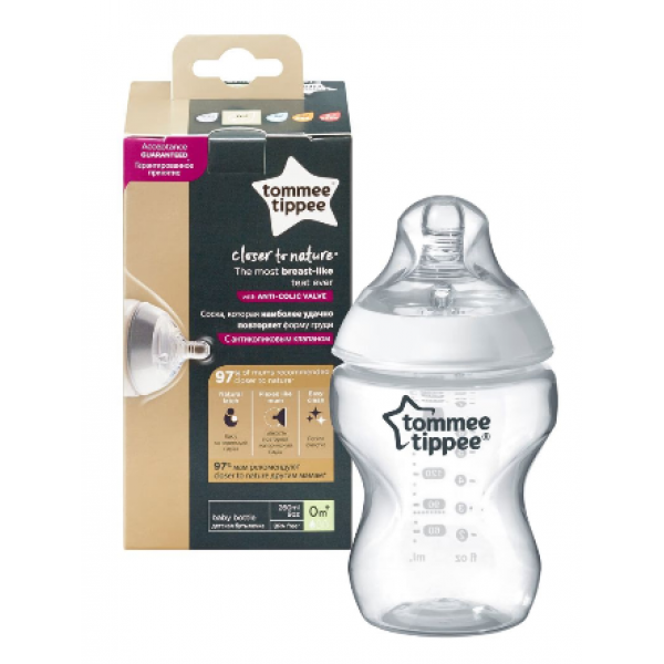 Tommee Tippee Πλαστικό Μπιμπερό Closer To Nature 260ml Μικρής Ροής 42250089