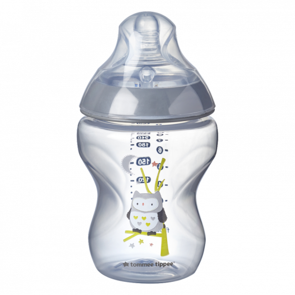 Tommee Tippee Μπιμπερό Closer to nature μικρής ροής 260ml με σχέδιο Ollie the Owl 0m+ 42250103