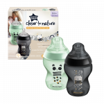 Tommee Tippee Μπιμπερό Closer to nature μικρής ροής 260ml με σχέδιο Pip the Panda & Ollie the Owl (2τμχ) 0m+ 42252105