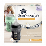 Tommee Tippee Μπιμπερό Closer to nature μικρής ροής 260ml με σχέδιο Pip the Panda & Ollie the Owl (2τμχ) 0m+ 42252105