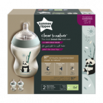 Tommee Tippee Μπιμπερό Closer to nature μικρής ροής 260ml με σχέδιο Pip the Panda (2τμχ) 0m+ 42255003