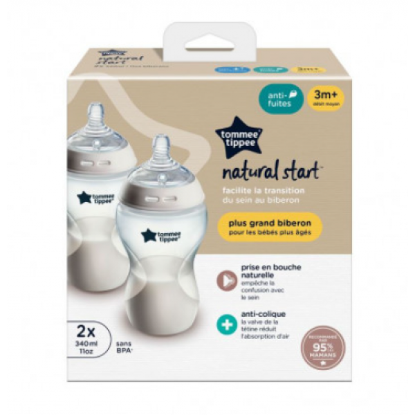 Tommee Tippee Μπιμπερό Natural Start 2τεμ Med flow 3m+ 42262087