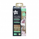 Tommee Tippee Γυάλινο Μπιμπερό Closer to nature μικρής ροής 250ml με σχέδιο για κορίτσι 0m+ Ροζ 422706