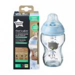 Tommee Tippee Γυάλινο Μπιμπερό Closer to nature μικρής ροής 250ml με σχέδιο για αγόρι Μπλε 0m+ 422707