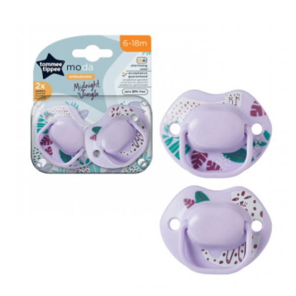 Tommee Tippee Πιπίλες σιλικόνης Moda Midnight Jungle Purple 6-18m 43338594purple