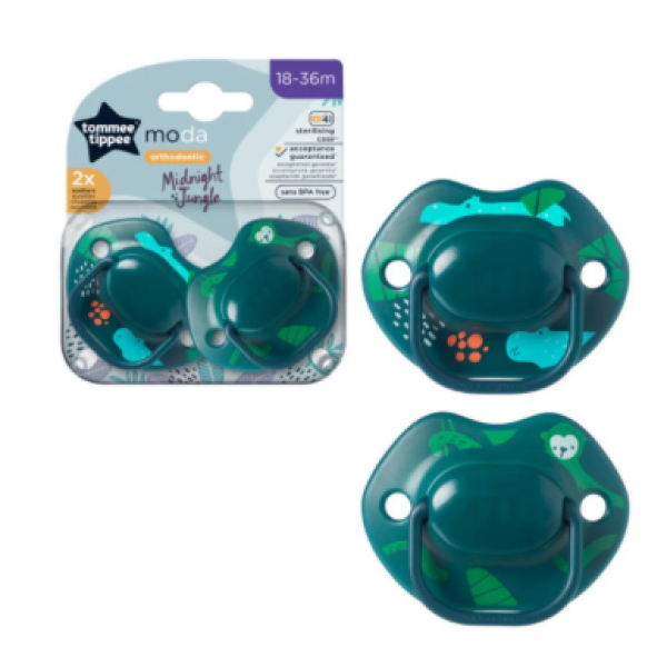 Tommee Tippee Πιπίλες σιλικόνης Moda Midnight Jungle Green 18-36m 43343694green