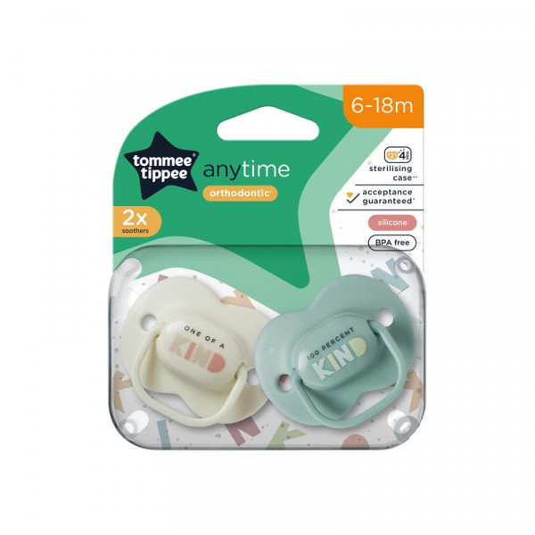 Tommee Tippee Πιπίλα Σιλικόνης 6-18m Anytime Orthodontic Cream 433544